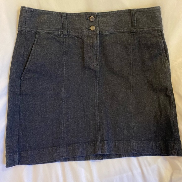 Ann Taylor LOFT petites Black Denim Skirt Sz 6P - Picture 5 of 6